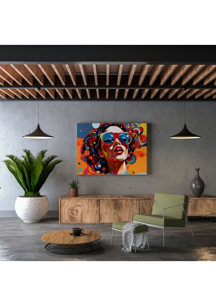 Portre Duvar Sanatı - Pop Art Illüstrasyon - Renkli ve Cesur Portre Kanvas Tablo fiyatları