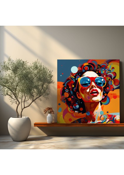Portre Duvar Sanatı - Pop Art Illüstrasyon - Renkli ve Cesur Portre Kanvas Tablo modelleri