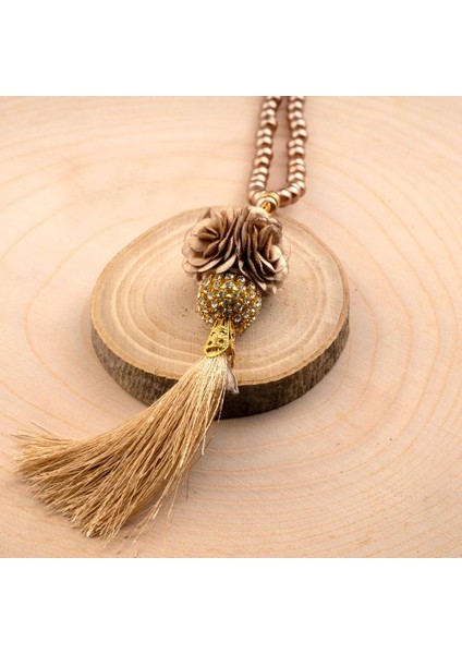 Mini Taşlı Güllü Tesbih Gold (99LU - 6mm) fiyatları