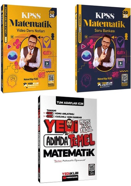 Yediiklim 2026 Kpss Atölye Serisi Matematik Video Ders Notları+Soru Bankası ve Yedi Adımda Temel Matematik Set