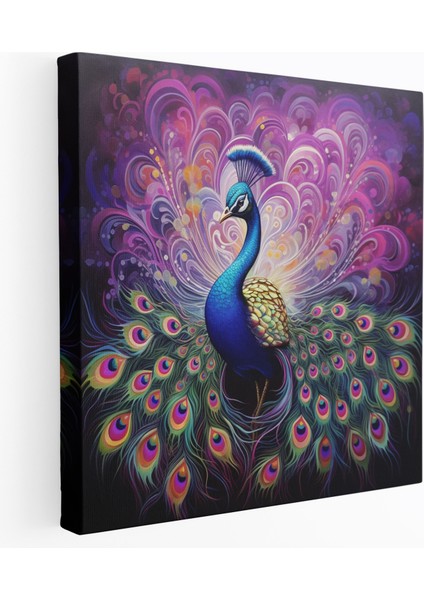 Mor Tavus Kuşu Kanvas Tablo - Mor Ev Dekorasyonu Mor Tavus Kuşu Kanvas Tablo Mor Duvar Dekorasyonu