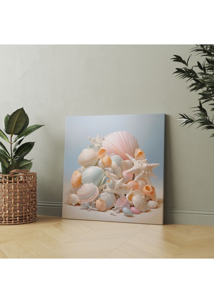Pastel Deniz Kabuğu Natura Tablo - Huzurlu Duvar Dekorasyonu - Pastel Duvar Sanatı Huzurlu Pastel Doğal Yaşam Zarif Kompozisyon modelleri