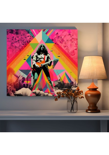 Pink Floyd Duvar Sanatı - Albüm Kapakları ve Konser Fotoğraflarının Pop Art Dijital Koleksiyonu - Pink Floyd Konser Fotoğrafları Psikedelik Desenler Kanvas Tablo Sanatı fiyatları