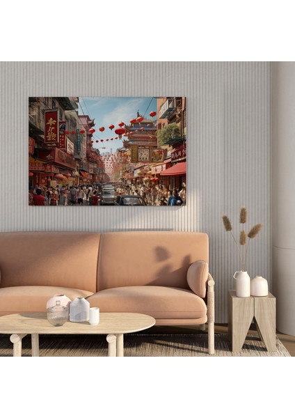 Çin Mahallesi Canlı Sokak Fotoğrafı Kanvas Tablo fiyatları