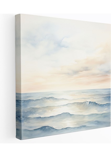 Doğal Deniz Manzaralı Kanvas Tablo - Nötr Kanvas Duvar Sanatı Deniz Manzarası Duvar Dekorasyonu