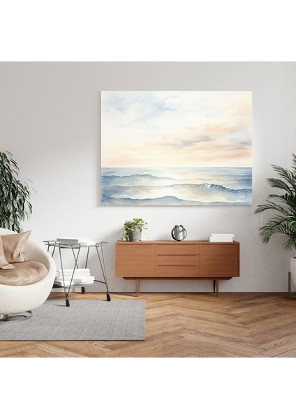 Doğal Deniz Manzaralı Kanvas Tablo - Nötr Kanvas Duvar Sanatı Deniz Manzarası Duvar Dekorasyonu modelleri