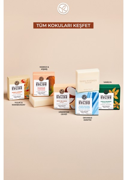 Katı Duş Jeli -Nemlendirici Tropikal Hindistan Cevizi-SLS,SLES İçermez,Vegan-100gr