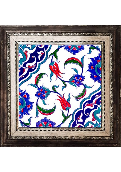 20x20 Cm Ac 44 Osmanlı İznik Desen Kütahya Çini Pano