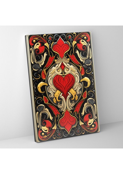 Oyun Kartları Kanvas Tablo - Oyun Kartları Kanvas Tablo Kupa Papazı Royal Flush Kanvas Duvar Sanatı