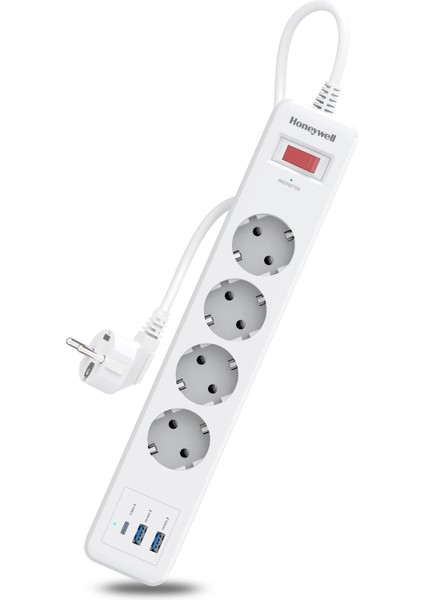 Akım Korumalı Priz 4lü 1xtype-C 2xusb-A HC000042