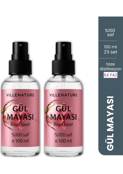 Vıllenature 2'li Set Gül Mayası “rose Yeast” (Rosa Damascena) 100 ml