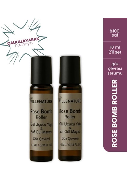 Vıllenature 2'li Set Rose Bomb Roller (Rose Damascena) 10 ml