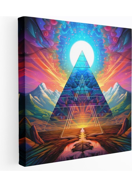 Pink Floyd Kanvas Tablo - Psikedelik Prizma Duvar Sanatı - Pink Floyd Prizma Trippy Duvar Sanatı