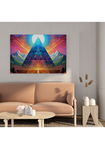 Pink Floyd Kanvas Tablo - Psikedelik Prizma Duvar Sanatı - Pink Floyd Prizma Trippy Duvar Sanatı fiyatları