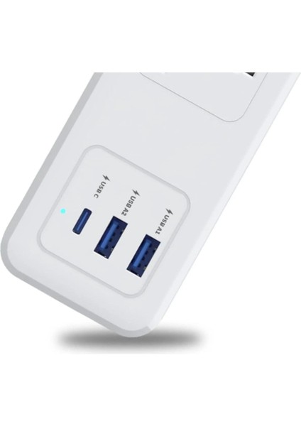 Akım Korumalı Priz 3lü 1xtype-C 2xusb-A HC000037 fiyatları