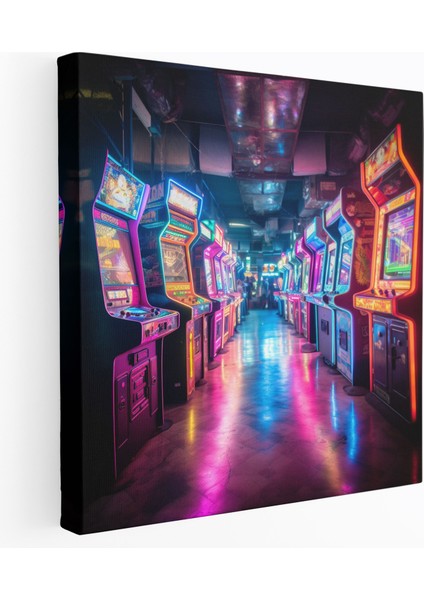 Retro Arcade Oyun Makineleri Kanvas Tablo - Duvar Sanatı