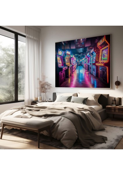 Retro Arcade Oyun Makineleri Kanvas Tablo - Duvar Sanatı fiyatları