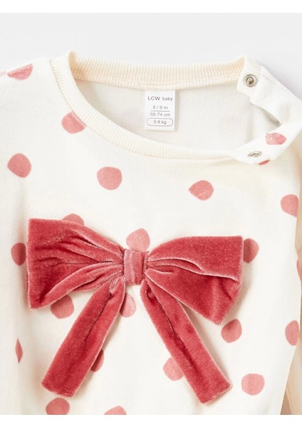 Lcw Baby Ekru Puantiyeli Kız Bebek Sweatshirt ve Tayt 2'li Takım fırsatları