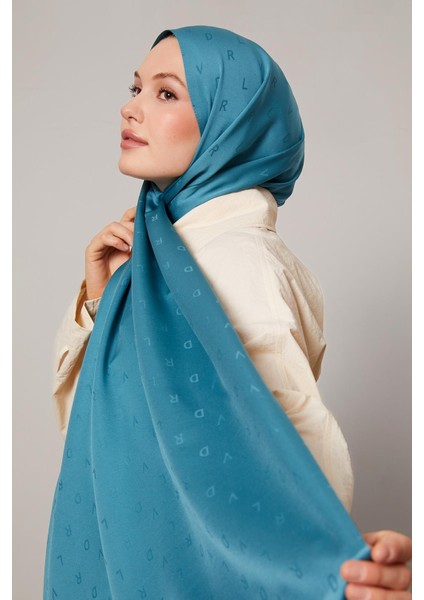 Yosun Yeşili Mini Lvd Baskılı Jakarlı Şal