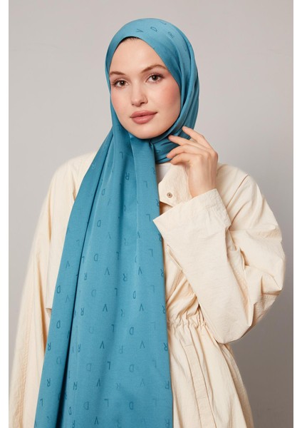 Yosun Yeşili Mini Lvd Baskılı Jakarlı Şal modelleri