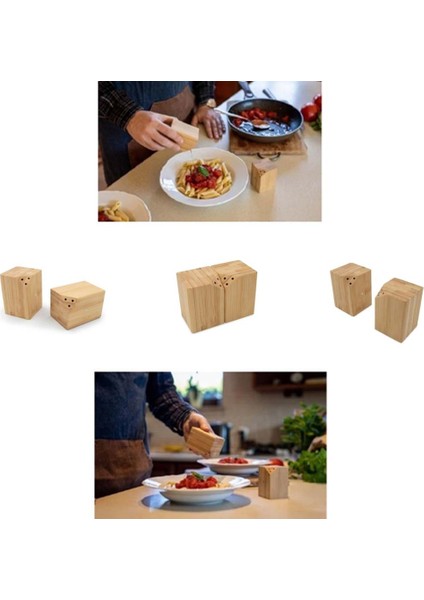 Mıknatıslı Tuzluk Bambu Ahşap Mıknatıslı 2 Li Tuzluk Baharatlık modelleri