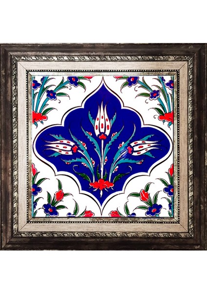 20x20 Cm Ac 45 Kütahya Çinisi İznik Desenli Çini Pano