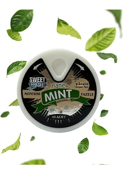 Nane Aromalı Şekersiz Şeker 10 gr - Üçlü