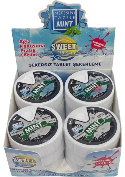 Nane Aromalı Şekersiz Şeker 10 gr - Üçlü