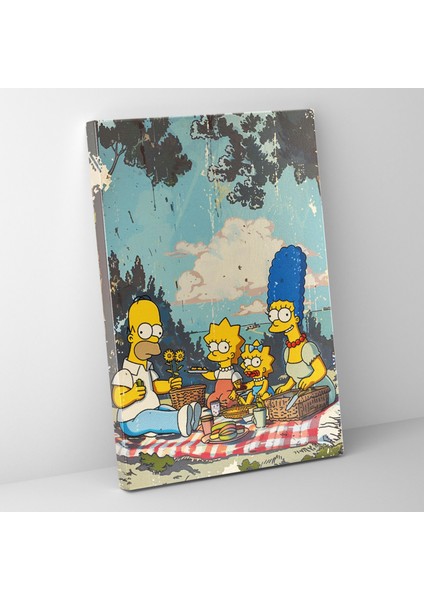 The Simpsons Retro Pop Art Kanvas Tablo - The Simpsons Simpson Ailesi Retro Pop Art
