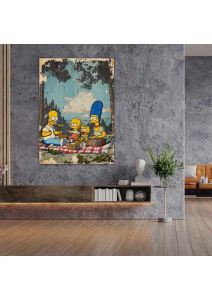 The Simpsons Retro Pop Art Kanvas Tablo - The Simpsons Simpson Ailesi Retro Pop Art modelleri