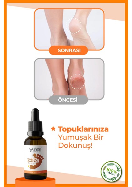 Doğal İçerikli Ayak ve Topuk Bakım Yağı - Hızla Emilir, 30 ml, Shea Yağı ve E Vitamini İçerir
