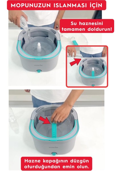 Aqua Max ve Üçgen Aparat Temiz & Kirli Suyu Ayırma Temizlik Seti Mop Paspas Cam Sileceği indirimleri