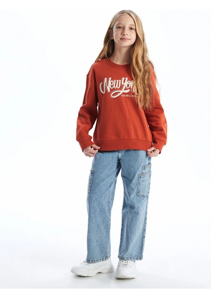 Lcw Kids Turuncu Bisiklet Yaka Kız Çocuk Sweatshirt fiyatları