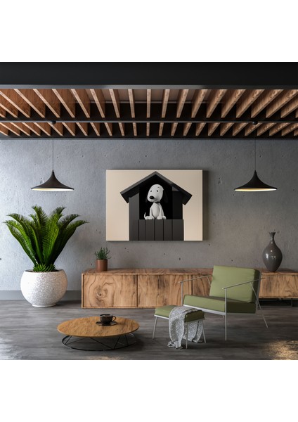 Minimalist Snoopy Duvar Sanatı - Siyah Beyaz Kanvas Tablo - Snoopy Duvar Sanatı Temiz Estetik Siyah Beyaz Illüstrasyon modelleri