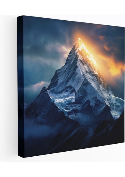 Dağ Zirvesi Kanvas Tablo - Gündoğumu Duvar Dekorasyonu ve Ev Dekorasyonu Için Canlı Renkler