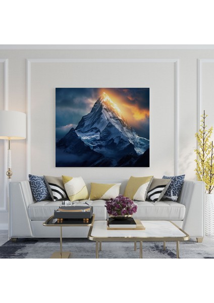 Dağ Zirvesi Kanvas Tablo - Gündoğumu Duvar Dekorasyonu ve Ev Dekorasyonu Için Canlı Renkler modelleri