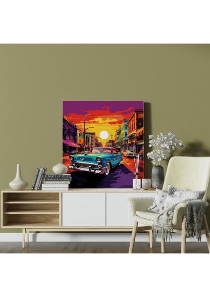 Retro Pop Art Şehir Kanvas Tablosu fiyatları