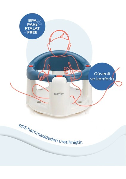 Babyjem Önden Açılır Mama Sandalye Oturağı ve Minderi - 2 ' Li Set Indigo Mavi fiyatları