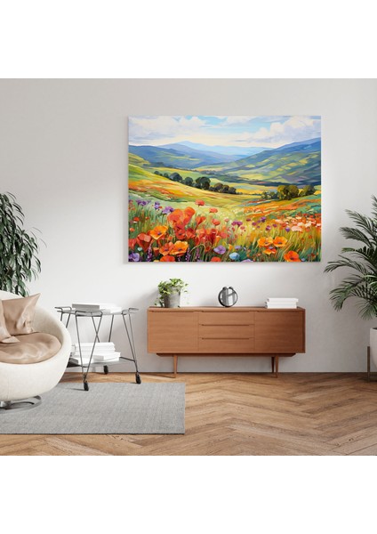 Rolling Stones Manzara Kanvas Tablo - Empresyonist Peyzaj Duvar Sanatı - Tepeler Kanvas Manzara fiyatları