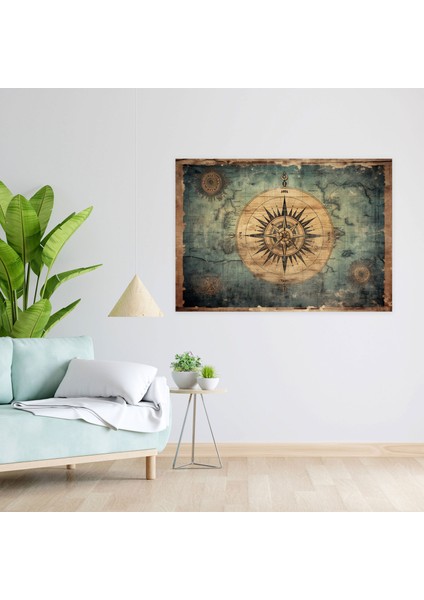 Rustik Dünya Haritası Kanvas Tablo - Dünya Haritası Duvar Sanatı fiyatları