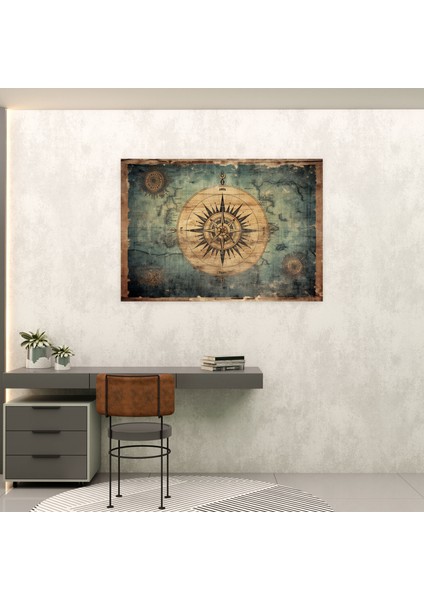 Rustik Dünya Haritası Kanvas Tablo - Dünya Haritası Duvar Sanatı modelleri