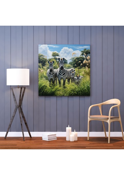 Zürafa Kanvas Tablo - Aile Savan Duvar Dekorasyonu - Kanvas Duvar Sanatı modelleri