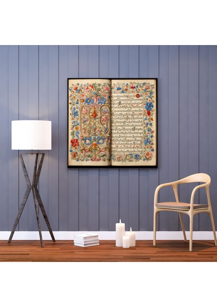 Rönesans El Yazması Kanvas Tablo - Rönesans Canlı Illüstrasyonlar Duvar Sanatı fiyatları