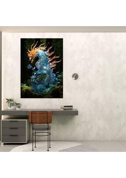 Gerçekçi Cam Heykel Tuval Duvar Sanatı - Mitolojik Yaratık - Duvar Dekorasyonu fiyatları