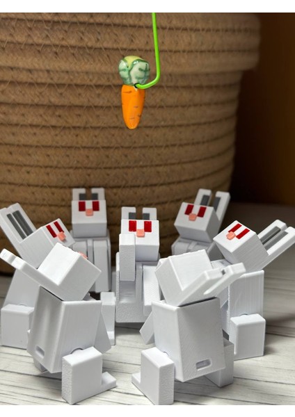 Rabbit Beyaz Tavşan Hareketli Eklemli Figür modelleri