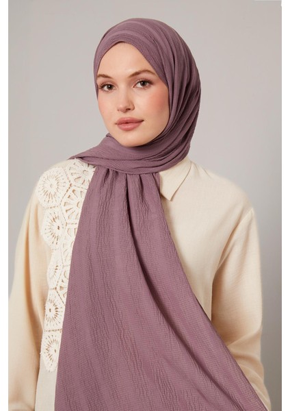 Mürdüm Kendinden Dokulu Natural Line Şal