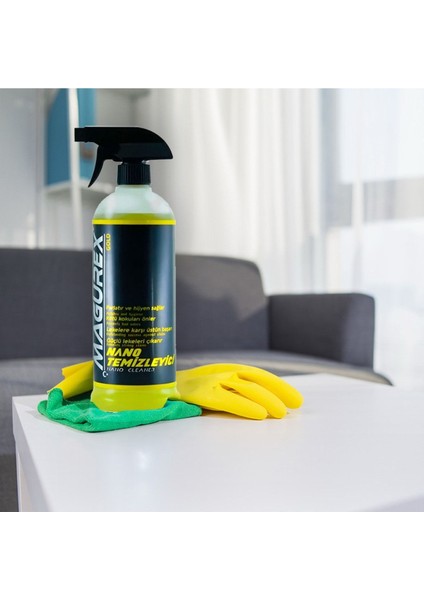 Nano Temizleyici - Güçlü Kir ve Leke Çıkarma, Çok Yüzeyli Kullanım için Uygun, 2 x 800 ml, Uygulama Eldiveni Hediye