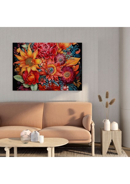 Spiritüel Kanvas Tablo - Botanik Mandala Duvar Dekoru - Duvar Sanatı Ev Dekorasyonu fiyatları