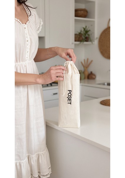 Vintage Üzeri Nakışlı Pamuk Kumaş Poşet Saklama Torbası Organizer fiyatları