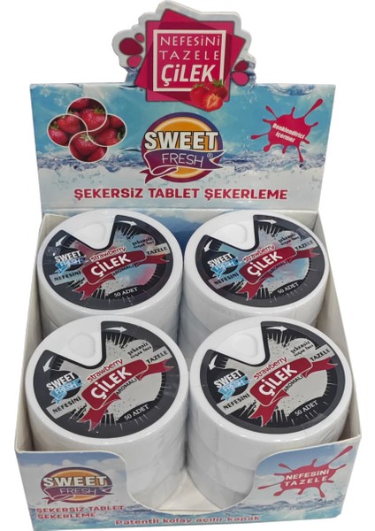 Çilek Aromalı Şekersiz Şeker 10GR